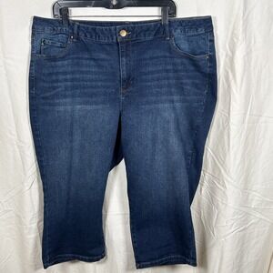D.Jeans Woman Skimmer / Capri Jeans Size 20W Medium Wash Stretch